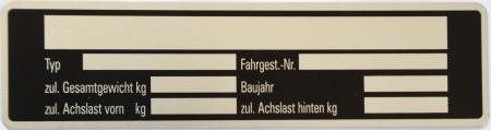 Typenschild neutral 146 mm x 38 mm