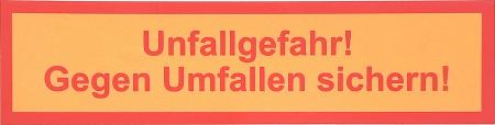 Aufkleber Unfallgefahr