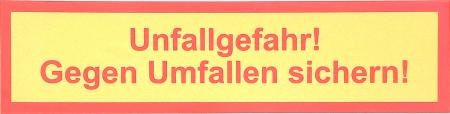 Aufkleber Unfallgefahr