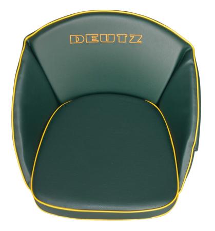 Traktor - Sitzkissen Hochlehner grün für Deutz mit Aufschrift gestickt