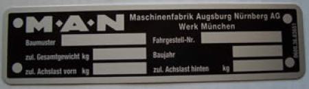 Typenschild für MAN 147 mm x 38 mm