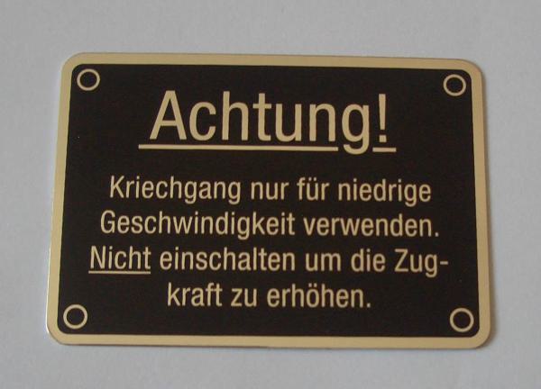 Hinweisschild "Achtung" 74 mmx 52 mm
