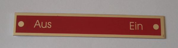 Hinweisschild "Aus /Ein" 76 mm x 12 mm
