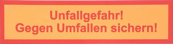 Aufkleber Unfallgefahr
