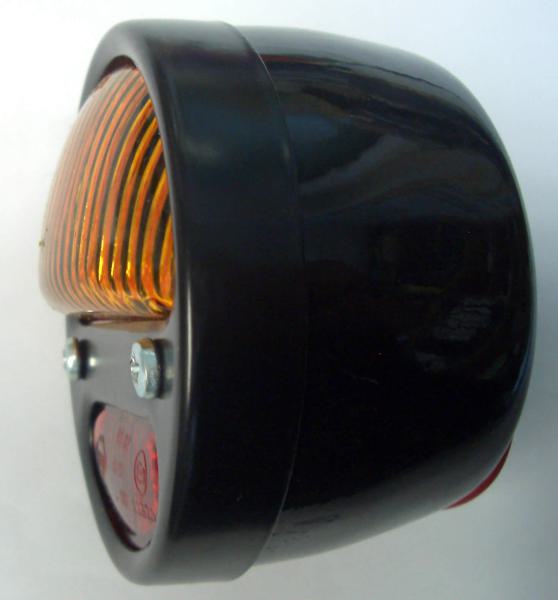 Schluss-, Blink-, (Brems-) Leuchte Willy Glas orange/rot Ring schwarz