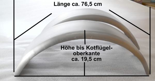 Kotflügel für 16 Zoll Reifen Breite ca 16,5 cm Länge ca 76,5 cm