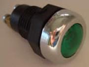 Anzeigenleuchte mit Alurand Einbaumaß Ø 17 mm grün