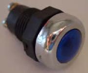 Anzeigenleuchte mit Alurand Einbaumaß Ø 17 mm blau