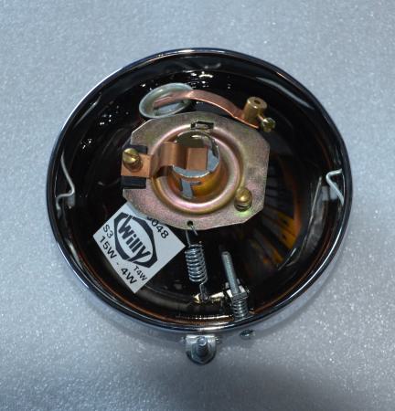 Scheinwerfer Einsatz Willy Ø 87 mm  für Holder Agria Gutbrod Krieger Hako mit Chromring
