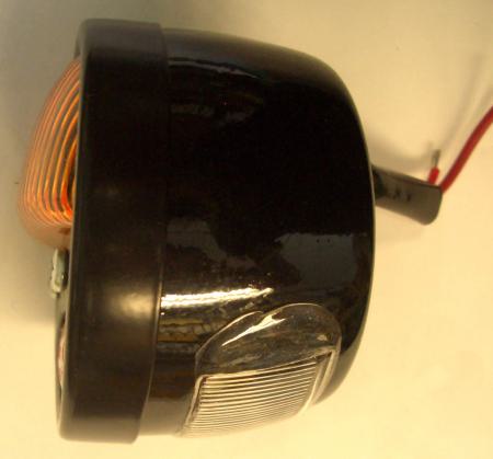Schluss-, Blink-, (Brems-) Leuchte Willy Glas orange/rot Ring schwarz mit Kennzeichenbeleuchtung