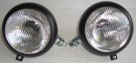 Hauptscheinwerfer Willy Ø 105 mm Glas gewölbt liegend mit Schraube M12 Ring schwarz