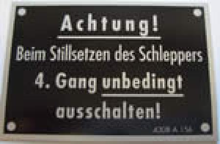 Hinweisschild "ACHTUNG" 74 mm x 51 mm