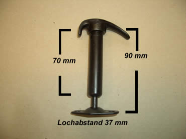 Oldtimer Jehle - Haubenhalter aus Metall ca. 90 mm lang