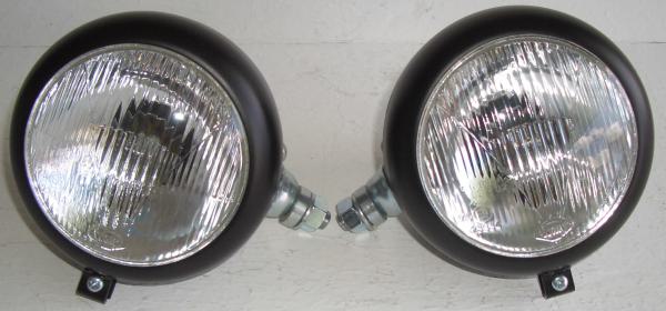 Hauptscheinwerfer Willy Ø 105 mm Glas gewölbt liegend mit Schraube M12 Ring schwarz