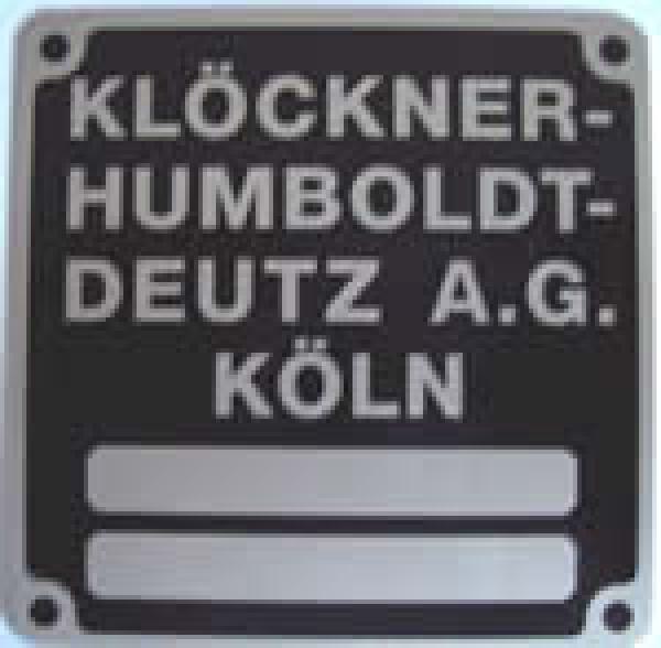 Typenschild für Deutz 75 mm x 75 mm